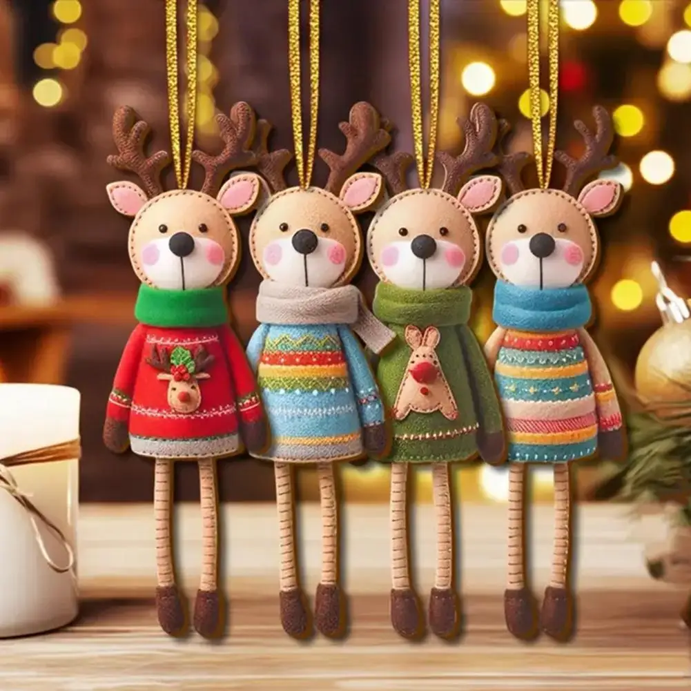 Holiday-themed Reindeer Decorations Reindeer Ornaments for Special Occasions Colorful Wooden Reindeer for Xmas for Kids