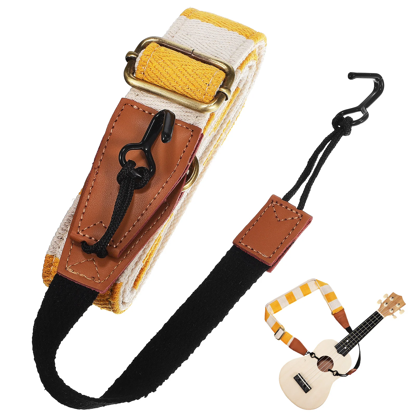 

No-punch Ukulele Strap for Neck Drill Guitar Classical Belt Skin Drilling Adjustable