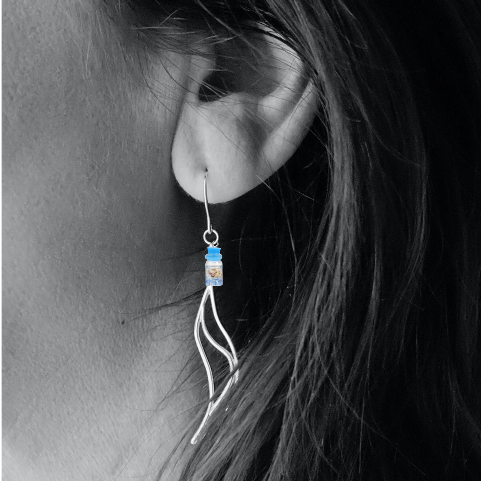 

24Pcs Resin Pendant Drift Bottle Conch Earring DIY Jewelry Charm for Making Bracelets Necklaces Key Chains Accessories Parts