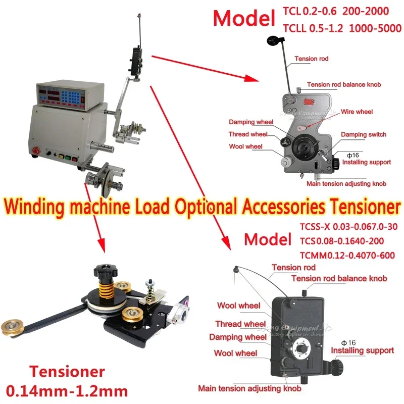 Standard Mechanical Damping Tensor Tensioner Controller For Coil Winder Winding Machine Use Different Wire Diameter