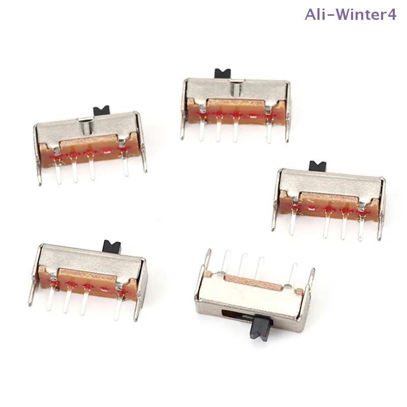 

【Winter4】10 шт. SS13D07VG2 4-контактный 3-позиционный тумблер 1P3T, двойной вертикальный ползунковый переключатель, длина ручки 2 мм, кронштейн