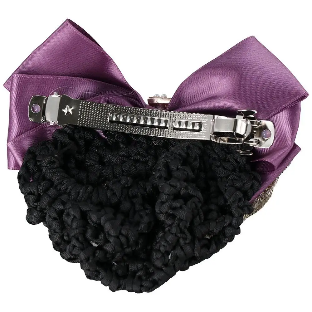 Satin Snood Hair Accessories Floral Lace Flight Attendant Professional Lady Hair Clip Hairgrips Lace Bow Bow Hair Net