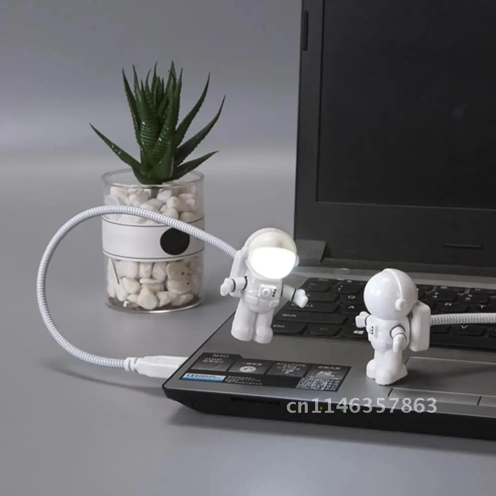 Portable USB Powered Night Light Desk Lamps Spaceman Astronaut Shape LED Flexible USB Light Laptop PC Notebook Reading Lights