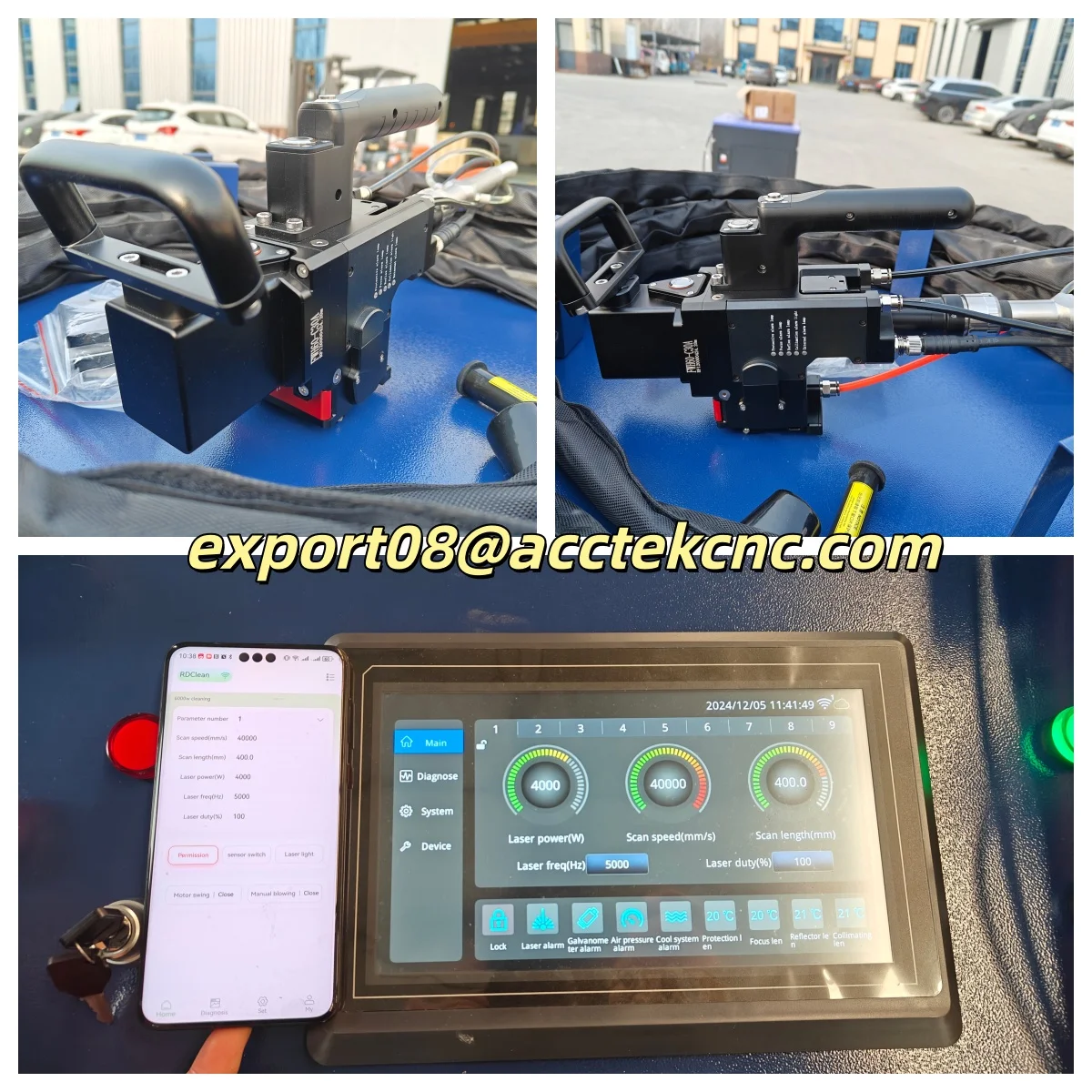 

6000W Acctek Fiber Laser Cleaning Machines CW Laser Weld Seam Cleaning Machine with S&A Water Chiller for Rust Oil Cleaning