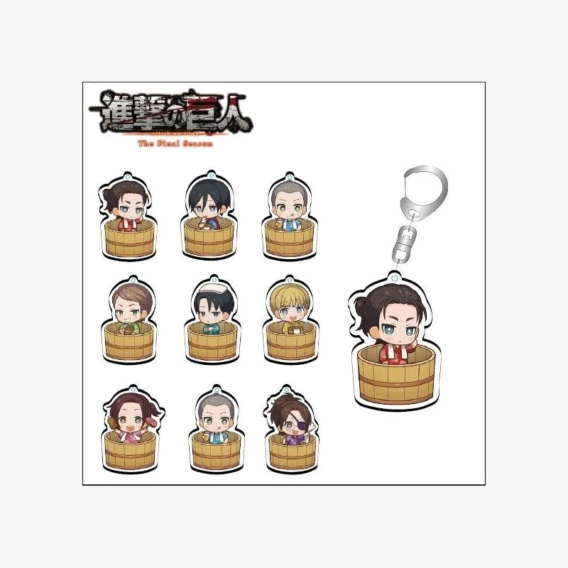 

Shingeki No Kyojin/Attack on Titan Levi Ackerman Eren Jaeger Mikasa·Ackerman Cosplay Acrylic Transparent Key Chain Pendant Gift