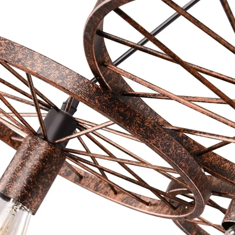 

Hot Selling american Vintage Wheel loft Pendant Light Creative Personality Industrial lights Edison Bulb lamp For Living Room