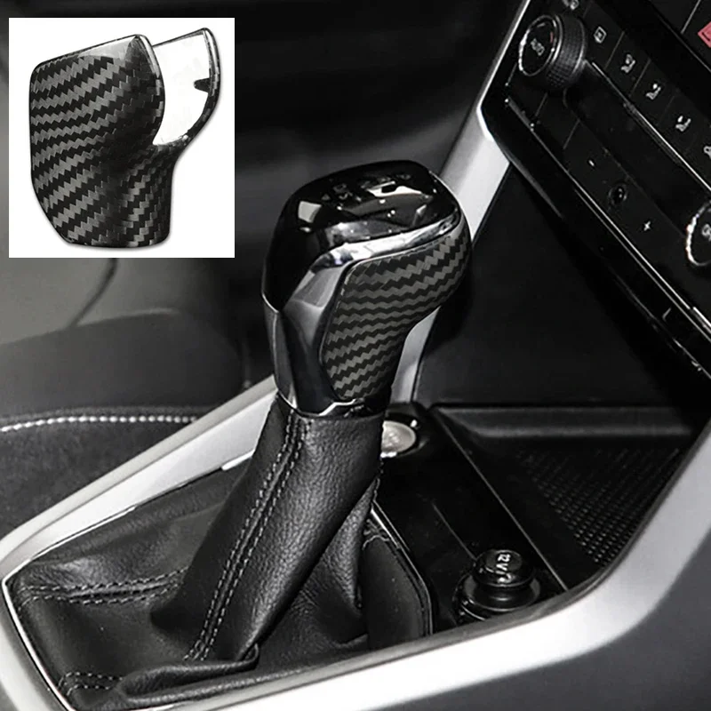 For Volkswagen Passat Polo T-Cross Tayron GTE Tacqua Car Accessories Carbon Fiber Sticker Gear Shift Panel Cover Interior Trim