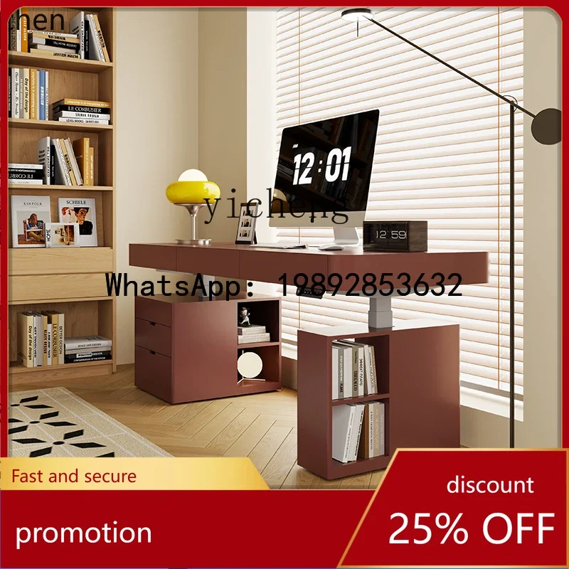 AA   Electric Lifting Table with Drawer Storage Standing Solid  Painting Double Modern Simple Computer Desk