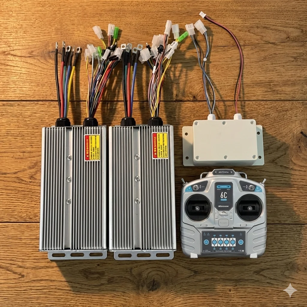 Dual Channel DC Remote Control System Motor Controller for DIY RC Robot Tracked Tank Chassis Lawn Mower Snow Plow Carrier Truck
