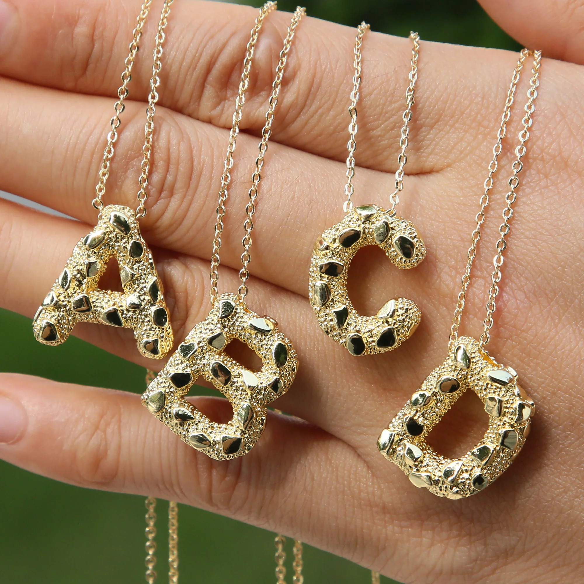 10Pcs 2024 New Trend Gold Plated spot 26 Letter Alphabet Initial Charms letter Pendant Necklace Chain Jewelry for Women Men