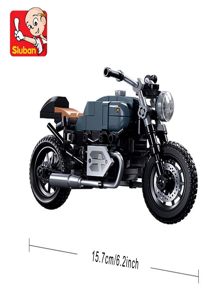 191pcs blue gray motorcycle, small particle assembly, building blocks DIY, puzzle building blocks, modeling building blocks, sui