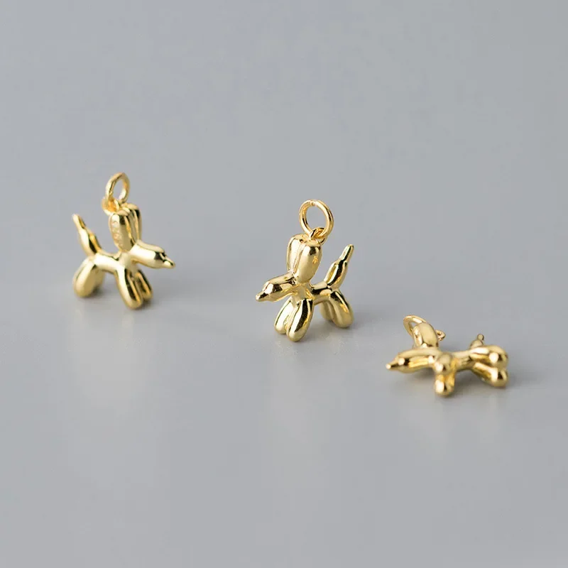 TrustDavis Real 925 Sterling Silver Pendant For Women Handmade DIY Necklace Balloon Dog Accessories Fine S925 Jewelry HY609