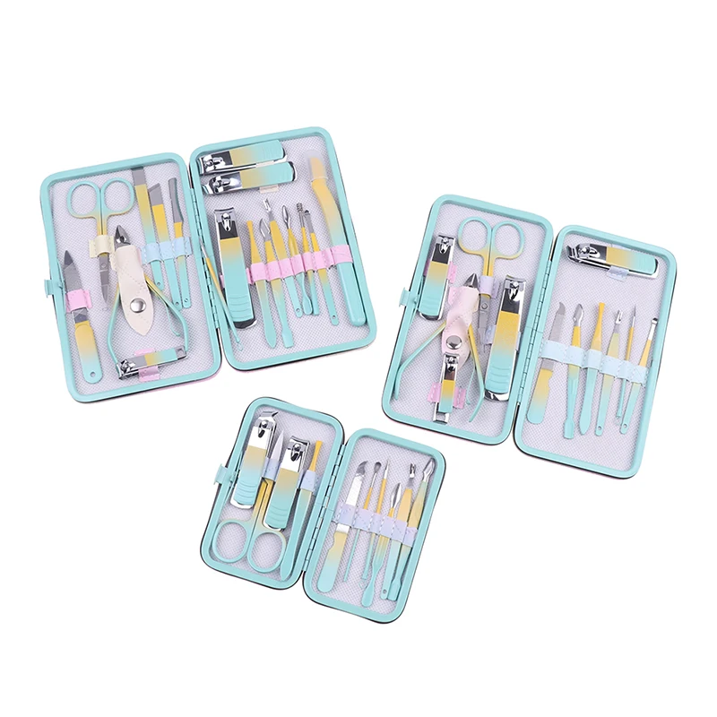 10/12/18Pcs Nagelknipser Set Edelstahl Maniküre Pediküre Kit Pflege Werkzeuge Mit Reiseetui