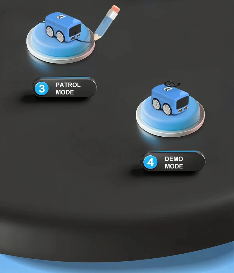 YUNFAN Mini Bus Magique Télécommandé – Voiture à Capteur 2026 Avec Suivi De Ligne, Évitement Automatique, 4 Modes Et Expressions Lumineuses (Bleu)