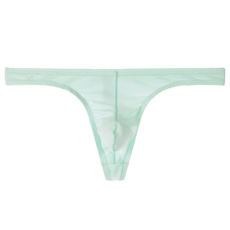 

Men's Sexy T Back Thong Cotton Breath Comfort Elastic Soft Sweat Absorp Underwear Youth Erotic Low Waist U Convex Pouch G-string