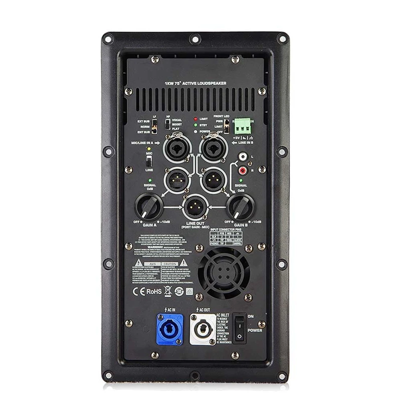 AMPLIFICADOR DE POTENCIA profesional para cine en casa, potencia de 1000W, Clase D, 1 piezas, color negro