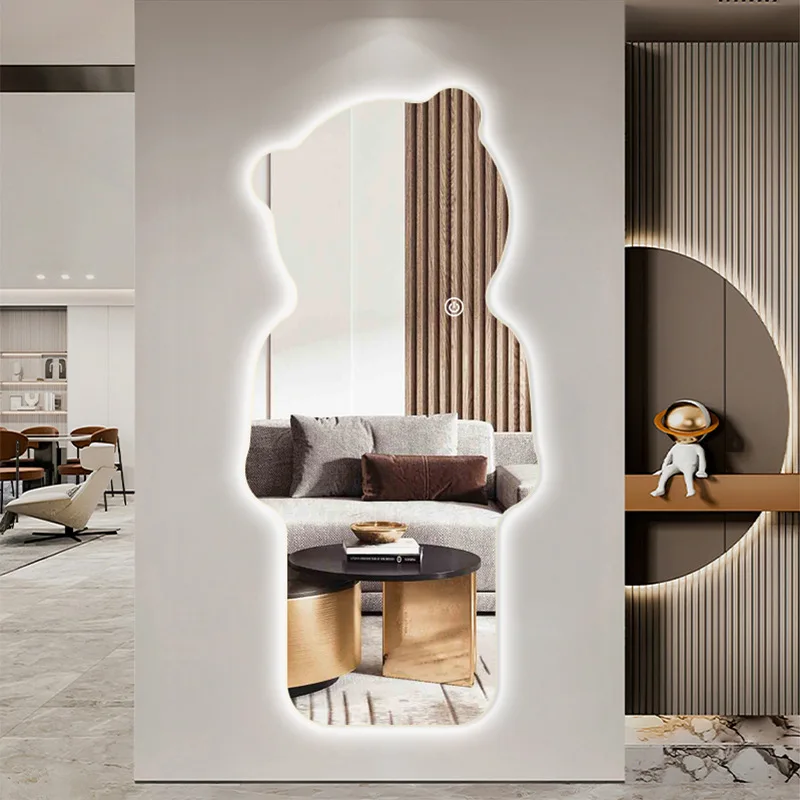 Specchio intelligente a figura intera, orso led luminoso con luce, senza cornice, semplice