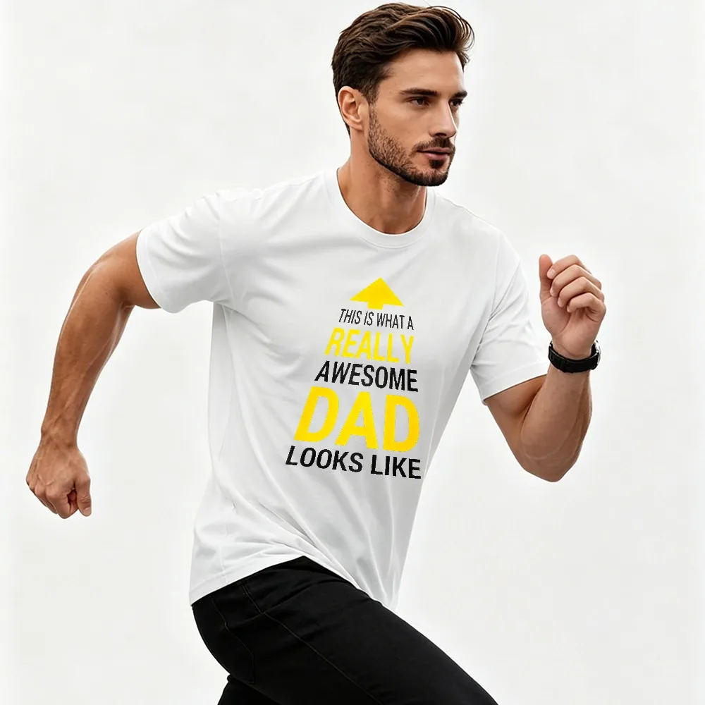 This Is What A Really Awesome Dad Looks Like Arrow Graphic Men's Classic Short Sleeve T-Shirt Funny Father's Day Gift Dad Tee