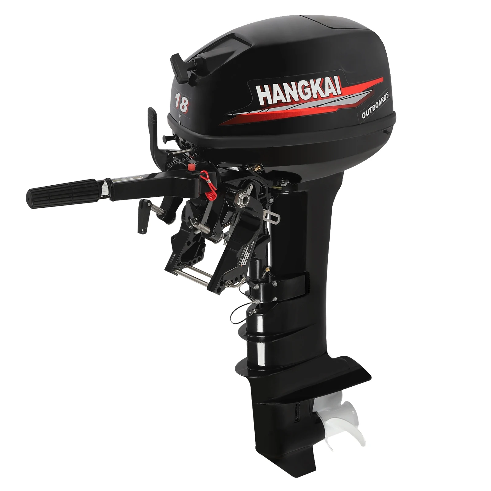 Outboard Motor 246CC 18 Hp 2-Stroke Long Shaft Marine Engine with Water Cooling System CDI Ignition System