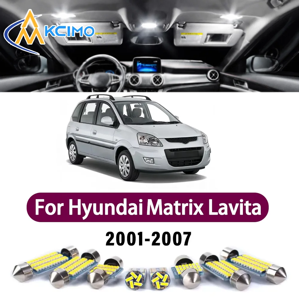 Kcimo Super Bright LED Interior Light Kit For Hyundai Matrix Lavita 2001-2010 Dome Map Lamp White Blue Car Accessories Canbus