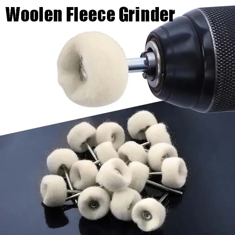 5/10PCS High Quality Wool Grinding Head with Rod Cashmere Polishing Wheel Polishing Wheel for Electric Grinding Loose Felt Bit