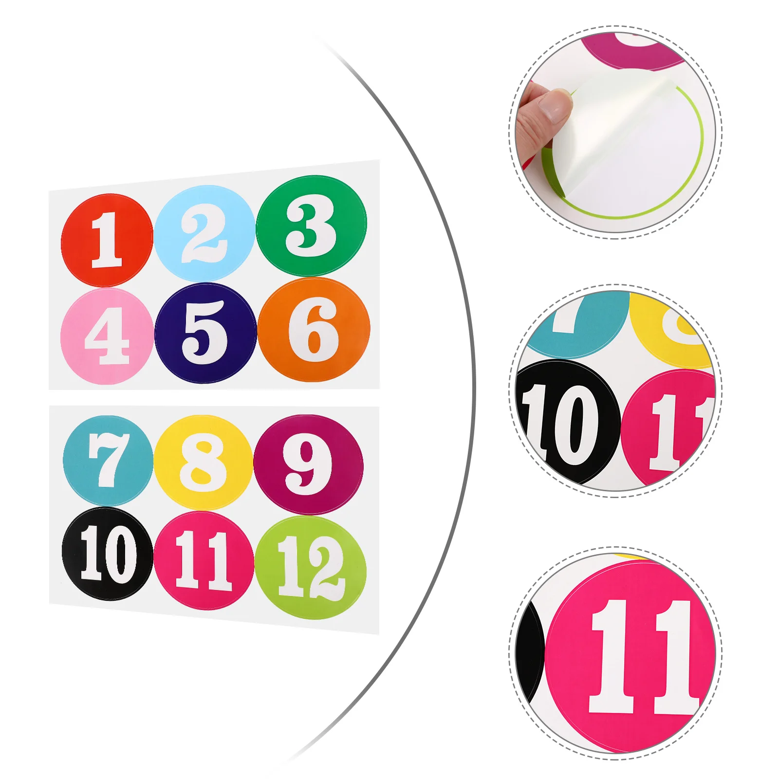 ورقتان من ملصقات الأرقام المستديرة الملونة المقاومة للماء من مادة PVC لتغليف الهدايا على شكل مغلف منزلي لتزيين الهدايا بنفسك #4