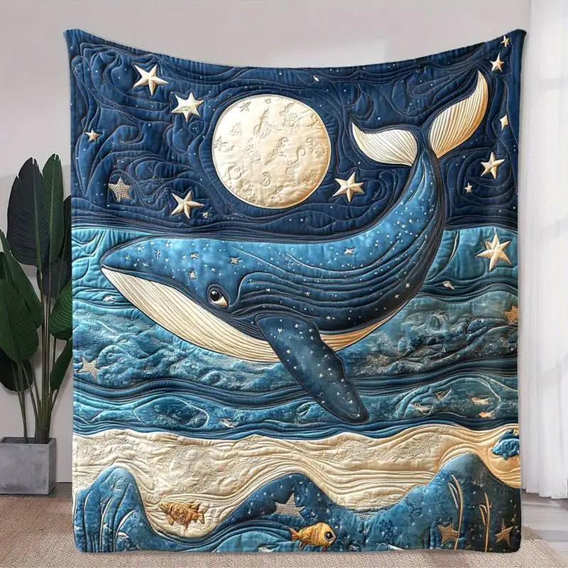 

Starry Night Whale Tapestry Wall Hanging, Ocean Moon Art Tapestry for Bedroom Living Room Decor, Aesthetic Nature Wall Blanket