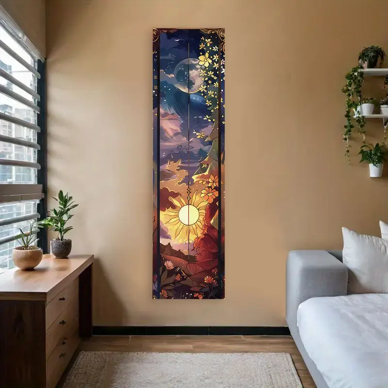 VIKAMA Colorful Tree of Life Long Tapestry, Bohemian Wall Art for Entrance Hallway Room Decoration