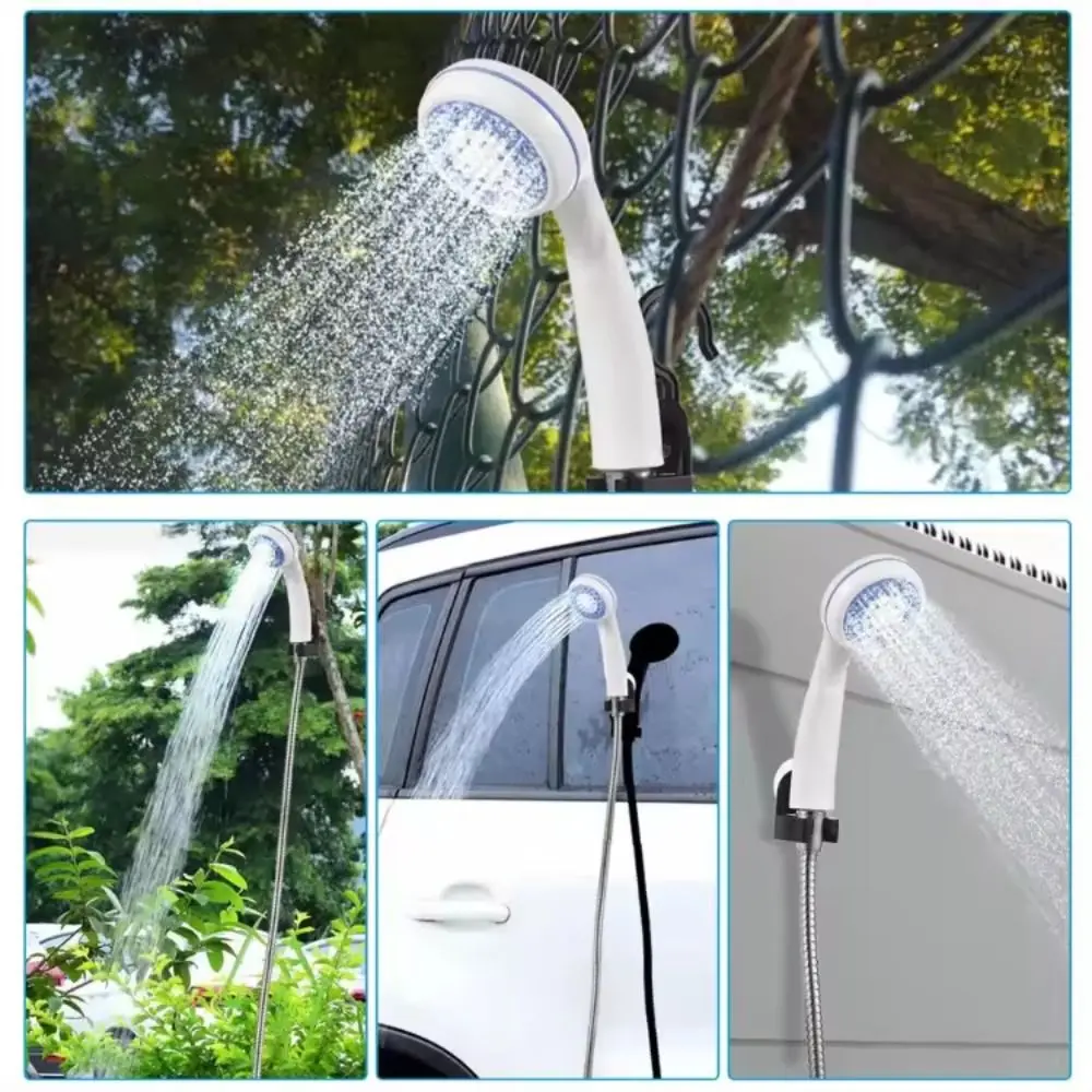 

Portable Camping Electric Shower Head Waterproof Multifunction Handheld Shower Pump USB Rechargeable Lightweight