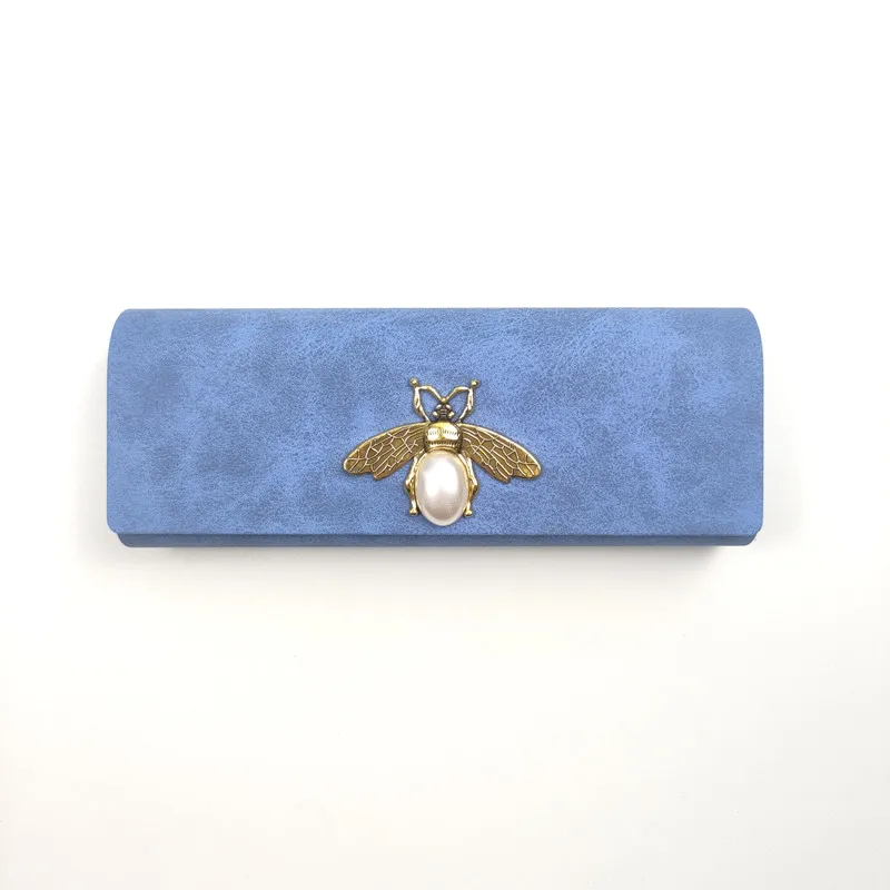 Bee Gem 하드 쉘 스펙타클 케이스 남성 여성 안경 케이스 PU 가죽 휴대용 안티 압출 선글라스 보관 상자 여성 선물 A