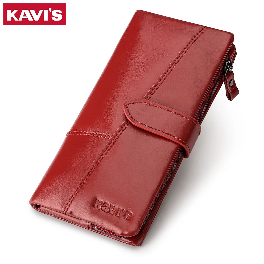 Fashion Women's Wallet Genuine Leather  Long Cell Phone Handbag  RFID Large Capacity Coin Purse Card Holders Clutch Bag