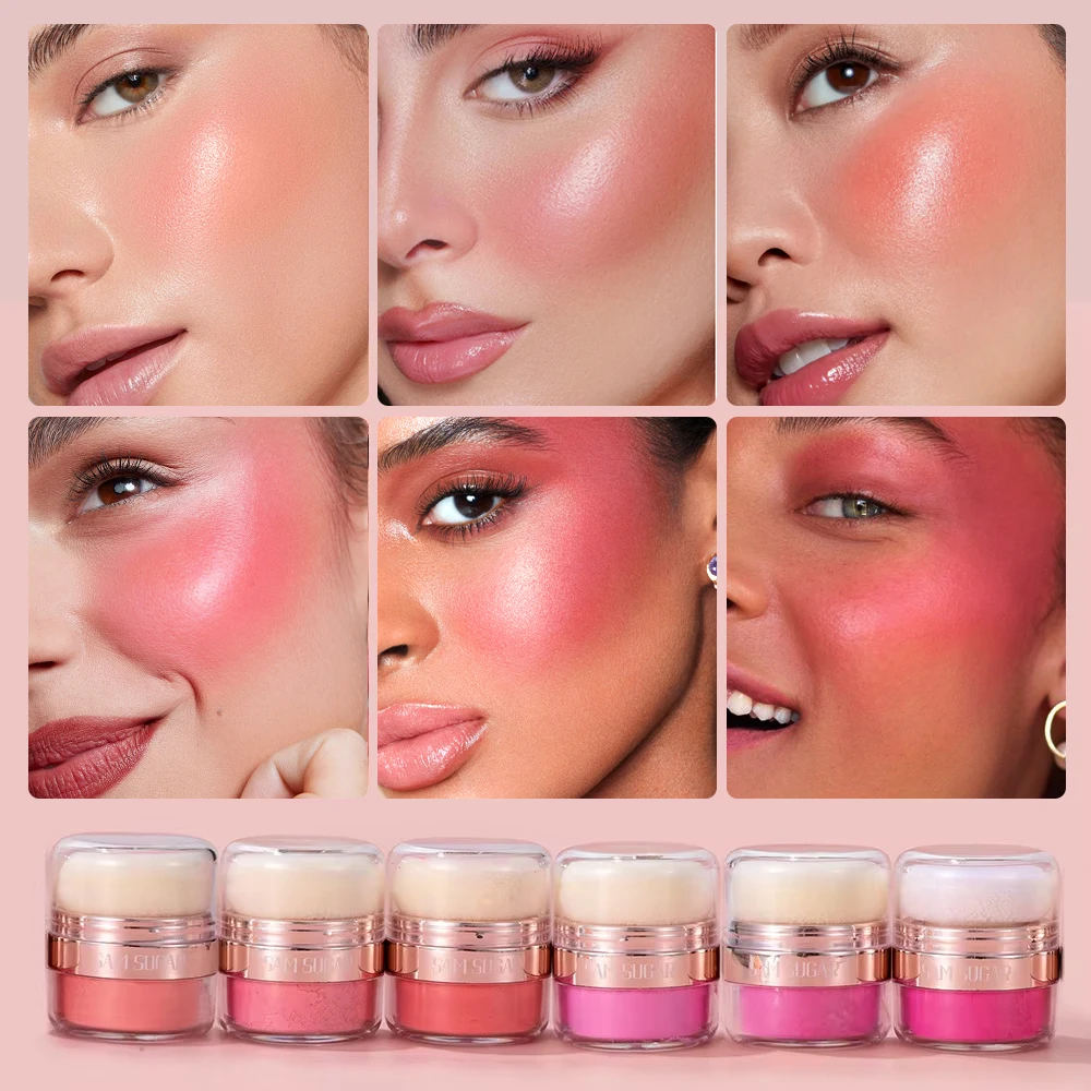 Fard à coussin d'air 6 couleurs, ombre à paupières mate, lisse et soyeuse, avec une bouffante facile à utiliser pour la tête de champignon, poudre libre