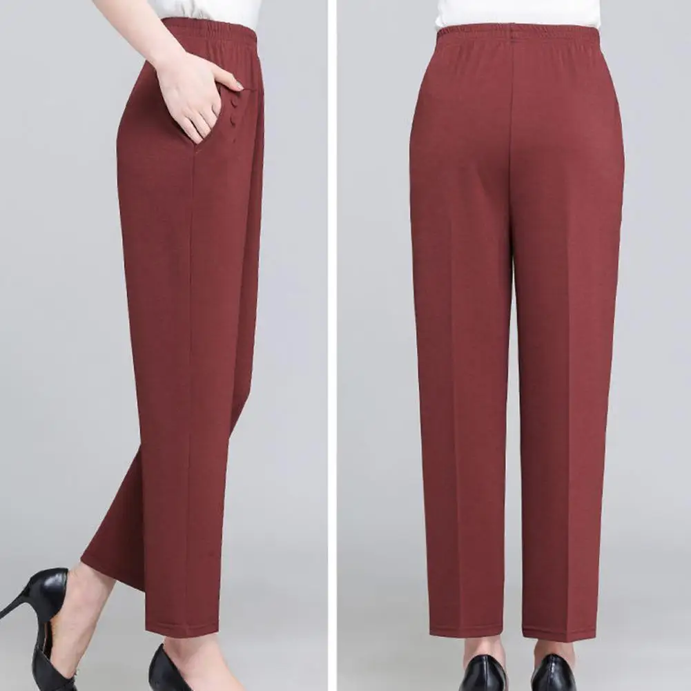 Pantalon droit décontracté pour femmes, grande taille 3XL, printemps été, mince adt, élastique, taille haute, mode, poche, nouvelle collection