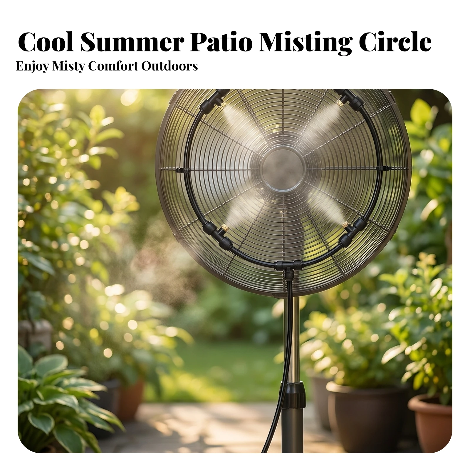Fan Misting Loop Cooling Misting Fan Loop Ready to Use Ultrafine for Patio, Garden
