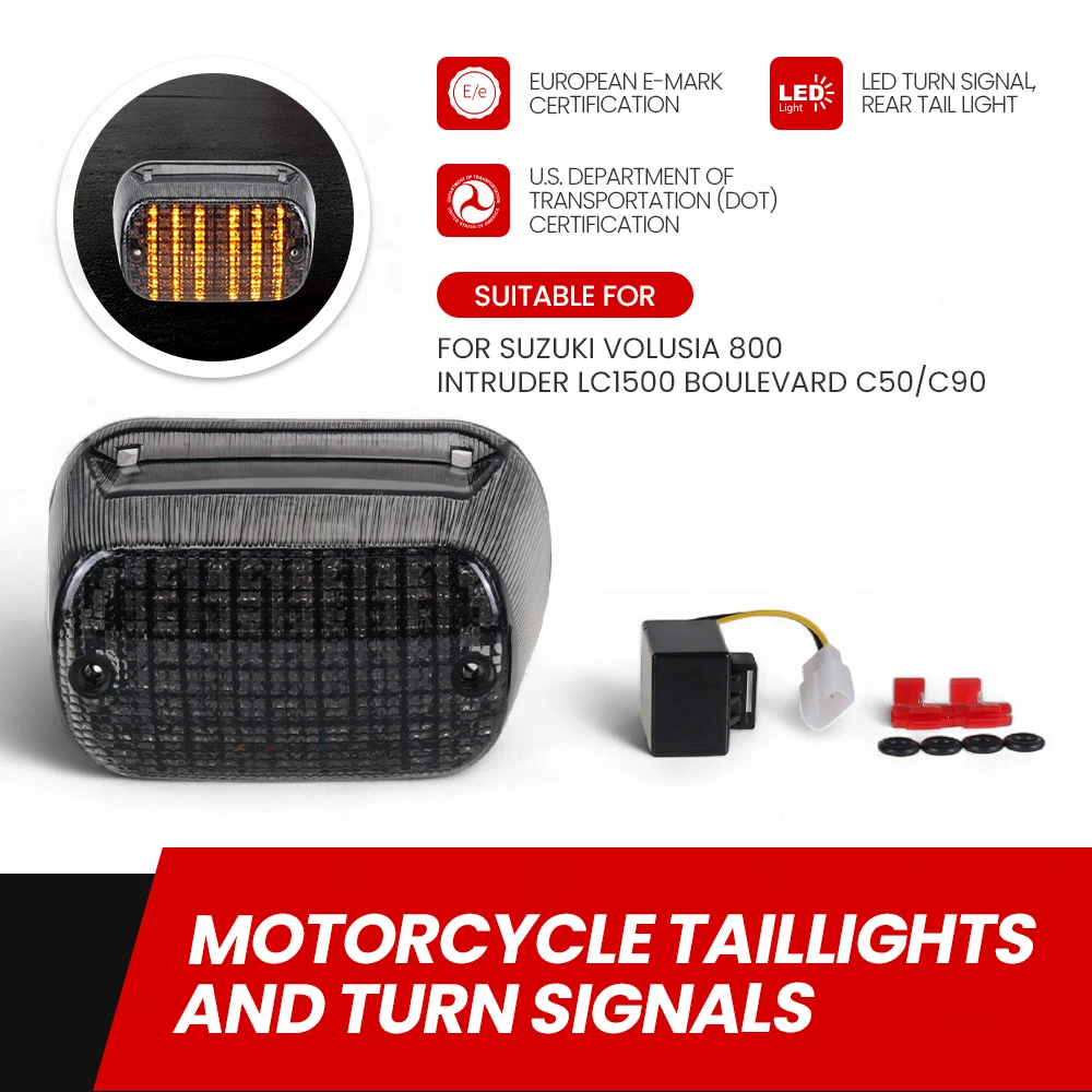 

Для SUZUKI Volusia 800 Intrument LC1500 Boulevard C50 C90 2001-2005 мотоциклетный светодиодный указатель поворота задний фонарь стоп-сигнал