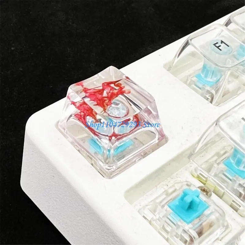 

Y2GD Decorative Resin Epoxy Mechanical Keyboards Keycap With Genuine Flower, Translucents Craftsmanship