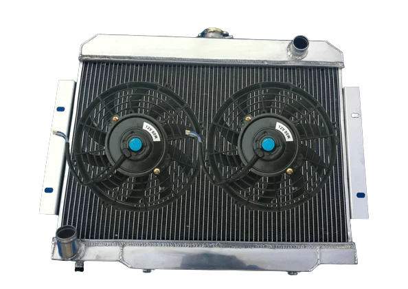 3 ROWS ALUMINUM RADIATOR + FANS For 1970-1985 Jeep CJ CJ5 CJ6 CJ7 3.8L-5.0L 71 72 73 74 75 76 77 78 79 19711 972 1973 1974 1975