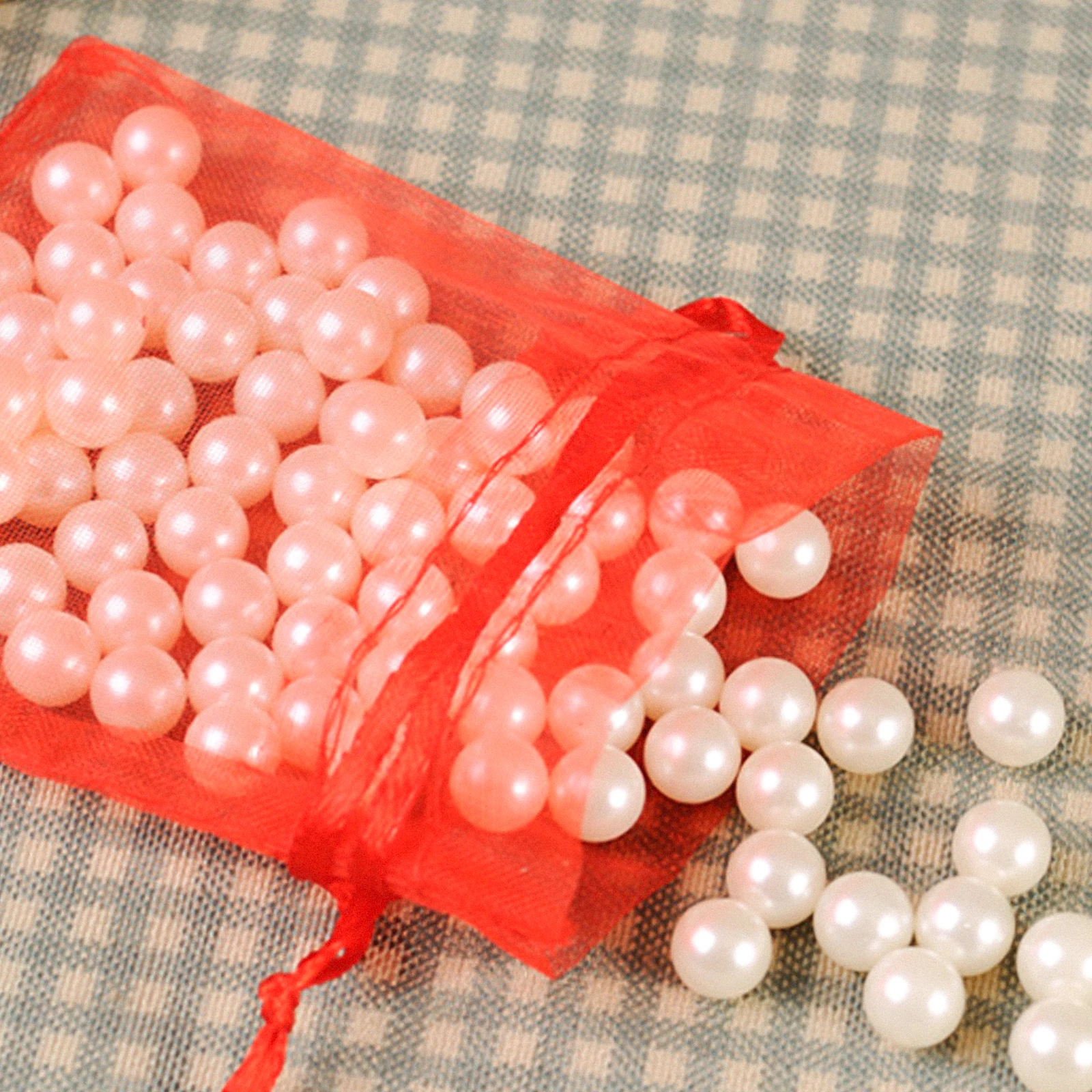 

100Pcs Attractive Cloth Gift Bags Exquisite Workmanship Small Drawstring Bags Mesh Candy Pouch Jewelry Holder