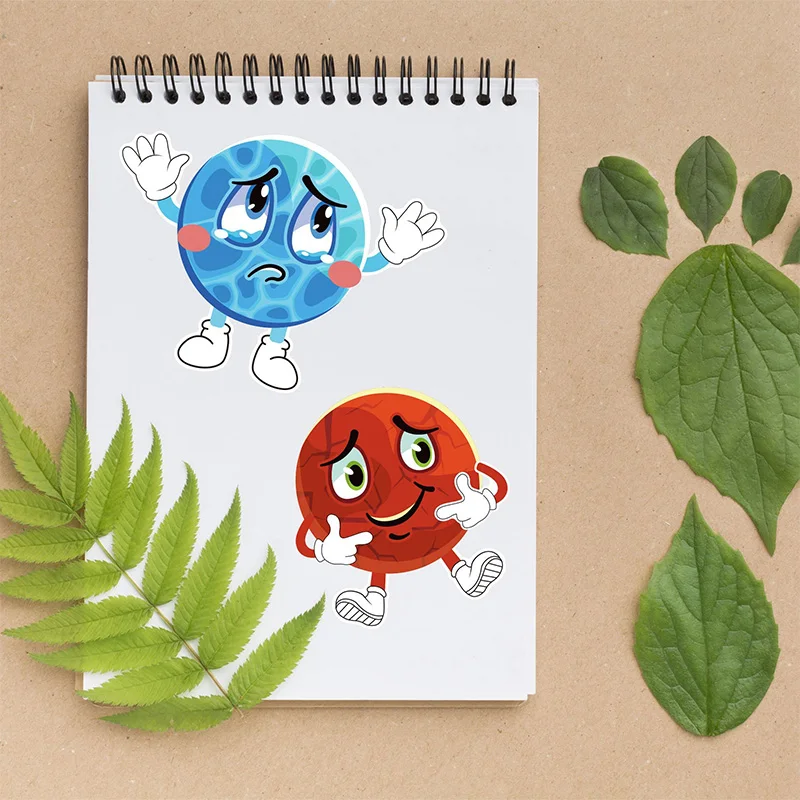 DIY Stickers Set for Kids, Espaço, Planeta, Engraçado, Montar Cartoon Puzzle, Artesanato, Fazer Uma Decoração De Adesivo De Rosto, 6 Folhas por Conjunto