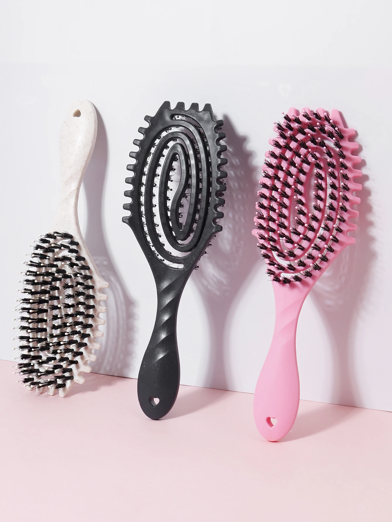 

Hollow comb with bristles, scalp massage comb, anti-static comb, anti knot styling brush, special for real hair wigs