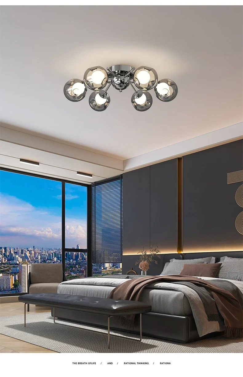 

Nordic Simple ceiling chandelier, LED clear glass pendant light, modern Fashionable home decoration lighting fixtures YX449CP
