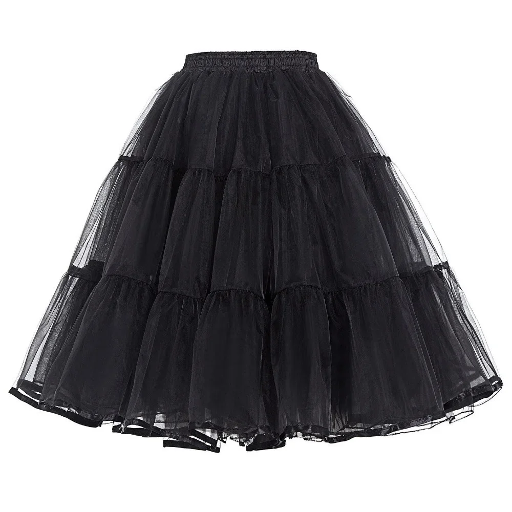 Anáguas de verão inchado organza saia retro vintage vestido underskirts feminino aros plus size dança crinoline petticoat branco