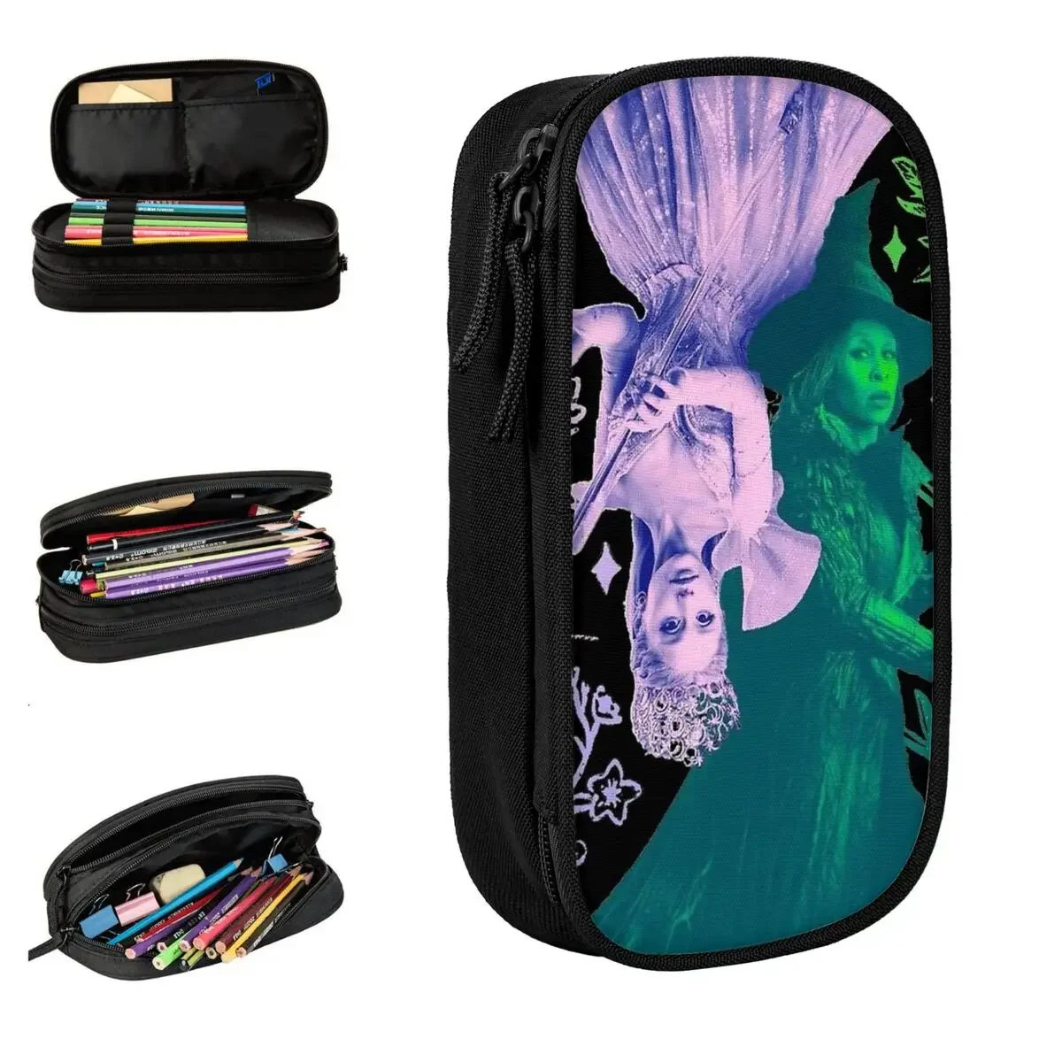 Wicked For Good Glinda And Elphaba Pencil Cases Pencil Pouch Pen Holder Kids Big Capacity Bag School Supplies Gift Stationery