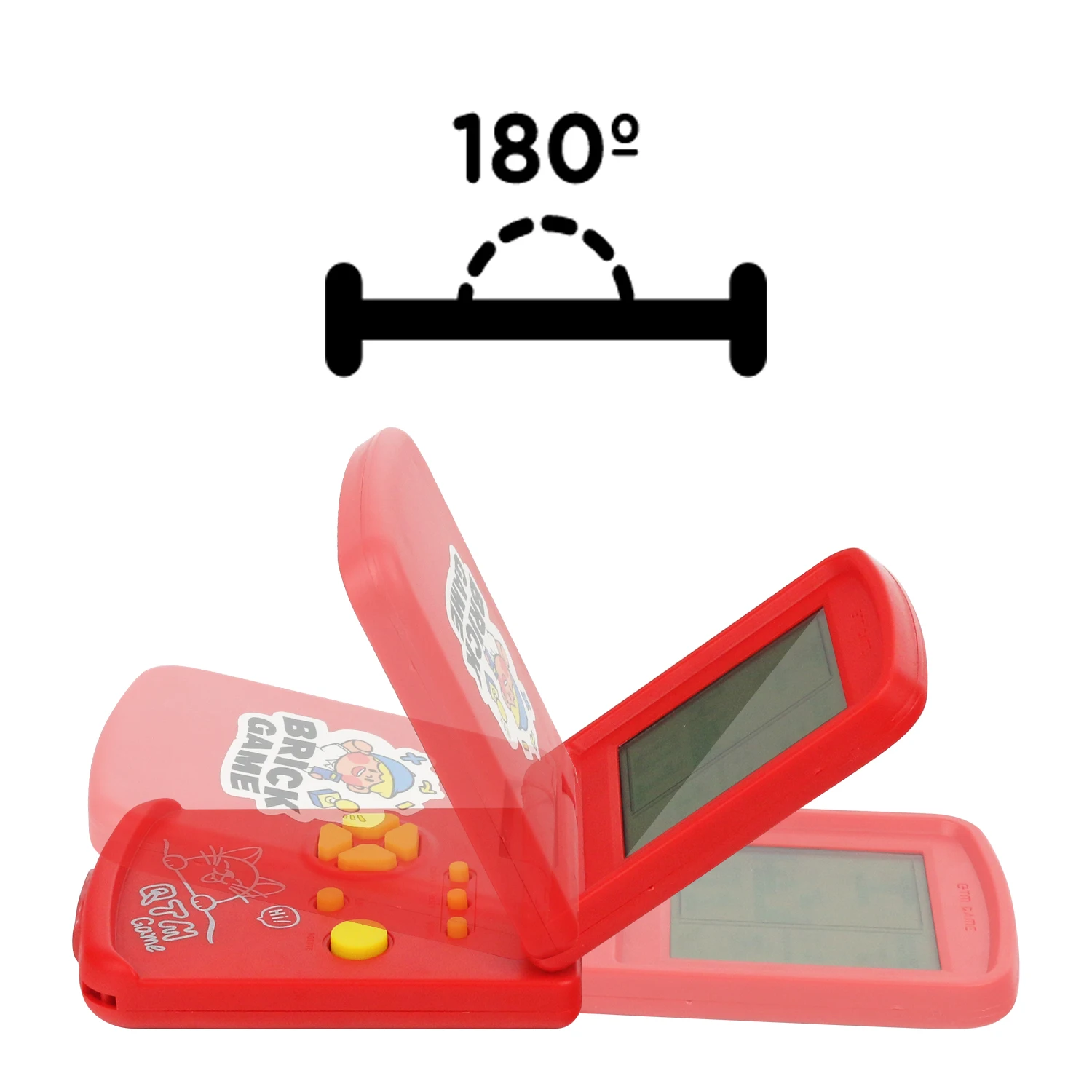 Block electronic game console, nostalgic portable folding game console toy, requires preparing two No. 7 batteries by oneself