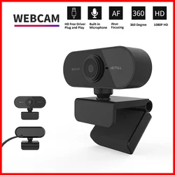 Mini cámara web HD de 1080P con micrófono, interfaz USB compatible con computadora portátil de escritorio, adecuada para videollamada en vivo y conferencias