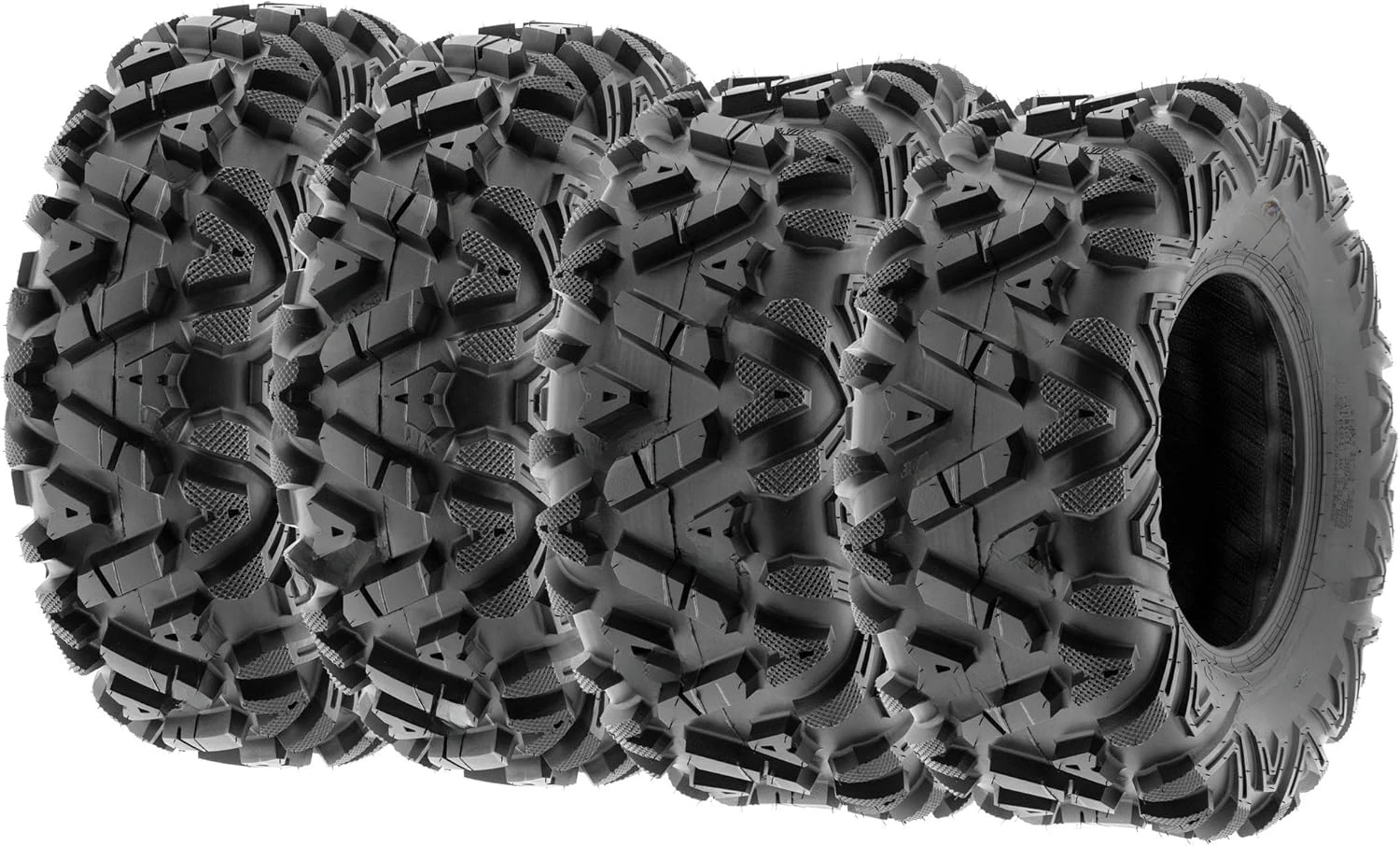 

ATV UTV all-terrain Tires 25x8-12 Front & 25x10-12 Rear, 6 PR, Tubeless A033