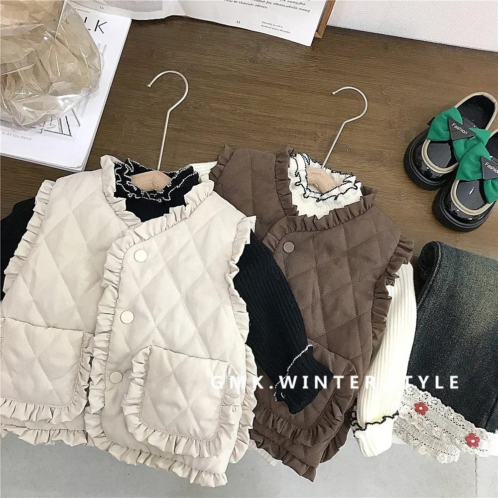 GlaKorea-Manteau en coton pour enfants, réinitialisation pour enfants, Vêtements pour filles, Solide, Tide, Simple, Mode, Hiver, 2024