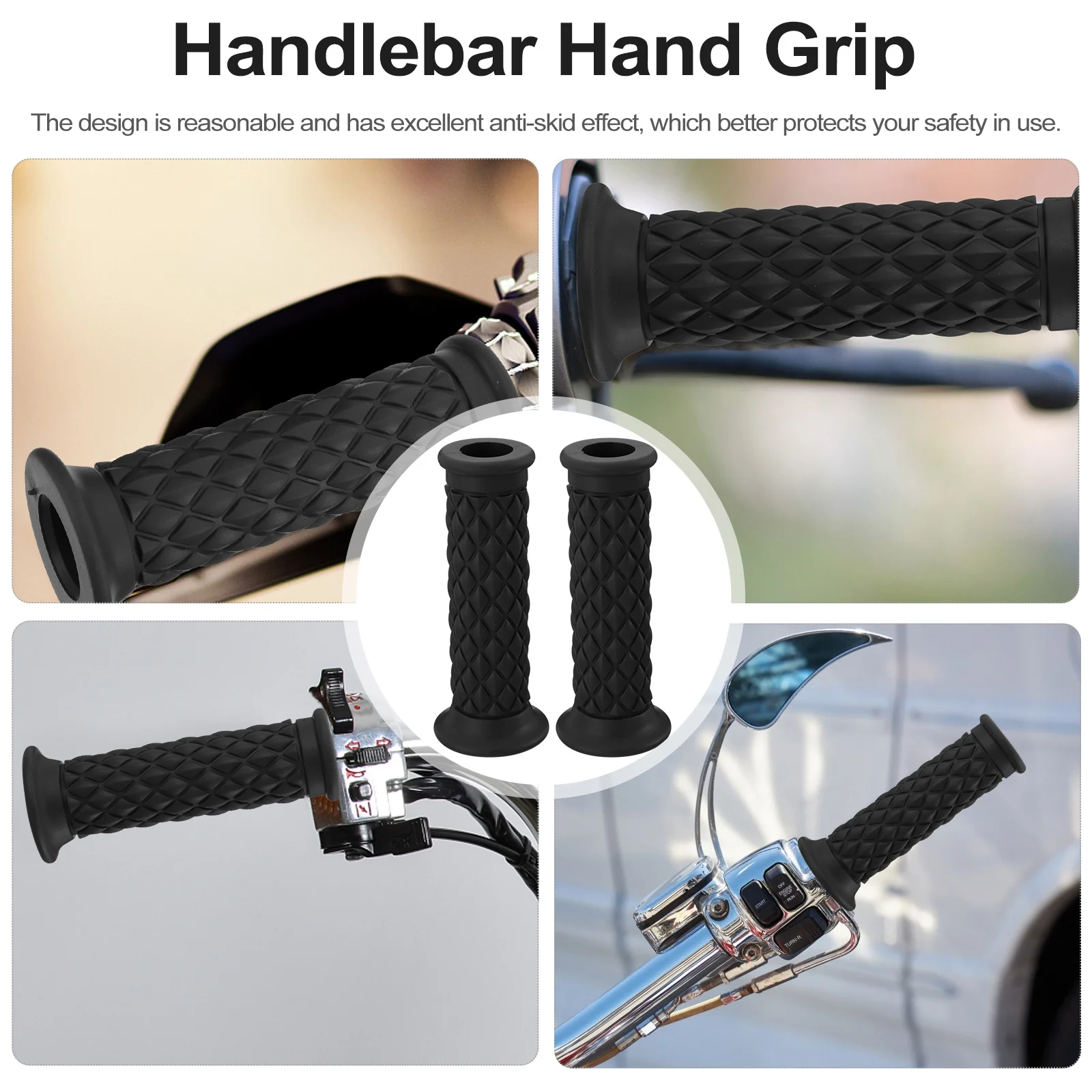 

Retro Handheld Motorcycle Bar End Handle Grip Throttle Handlebar Motorbike Bars