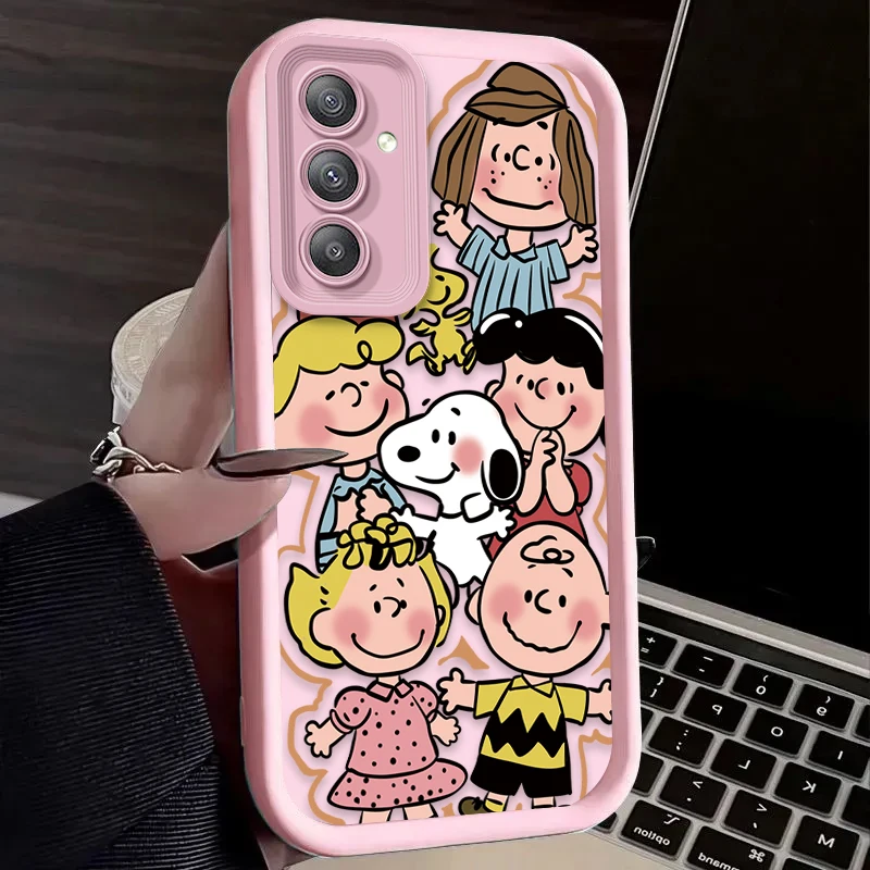 Lovely Cartoon S-Snoopy Case for Samsung Galaxy S24 S23 S22 S21 Ultra Plus FE A54 A34 A14 A73 A53 A33 5G Soft Silicone Cover