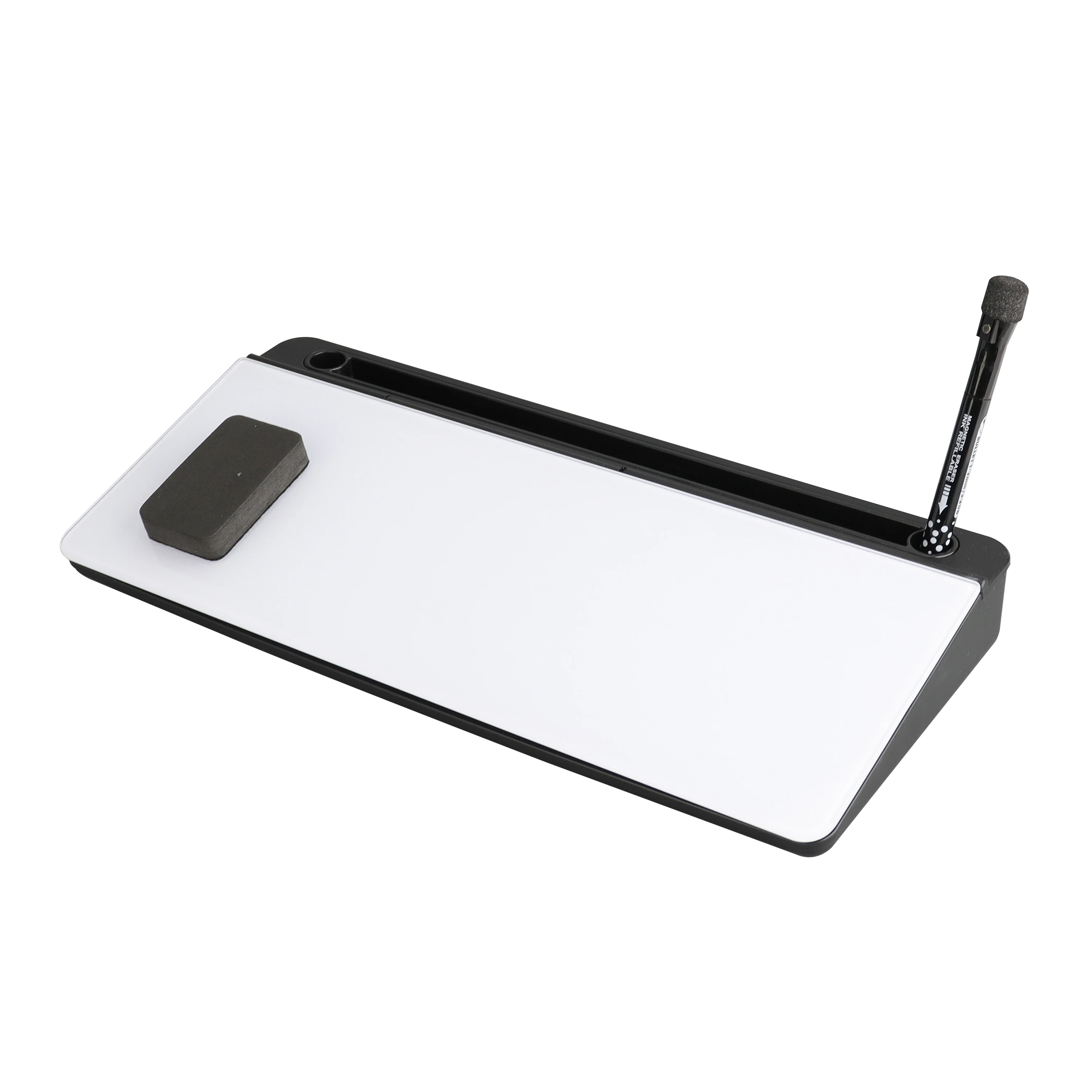 

Eco Small Desktop Glass Whiteboard Storage Dry Erase Computer Pad , White Board Keyboard Stand Drawer